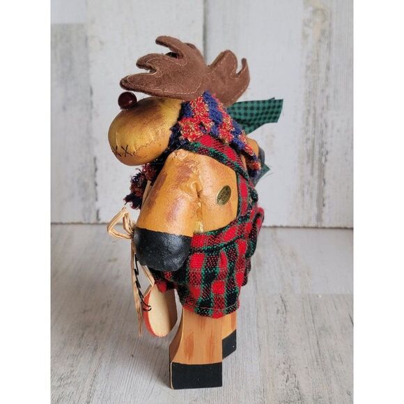 Unique rustic reindeer staff star got snow? Xmas figure - Picture 4 of 7